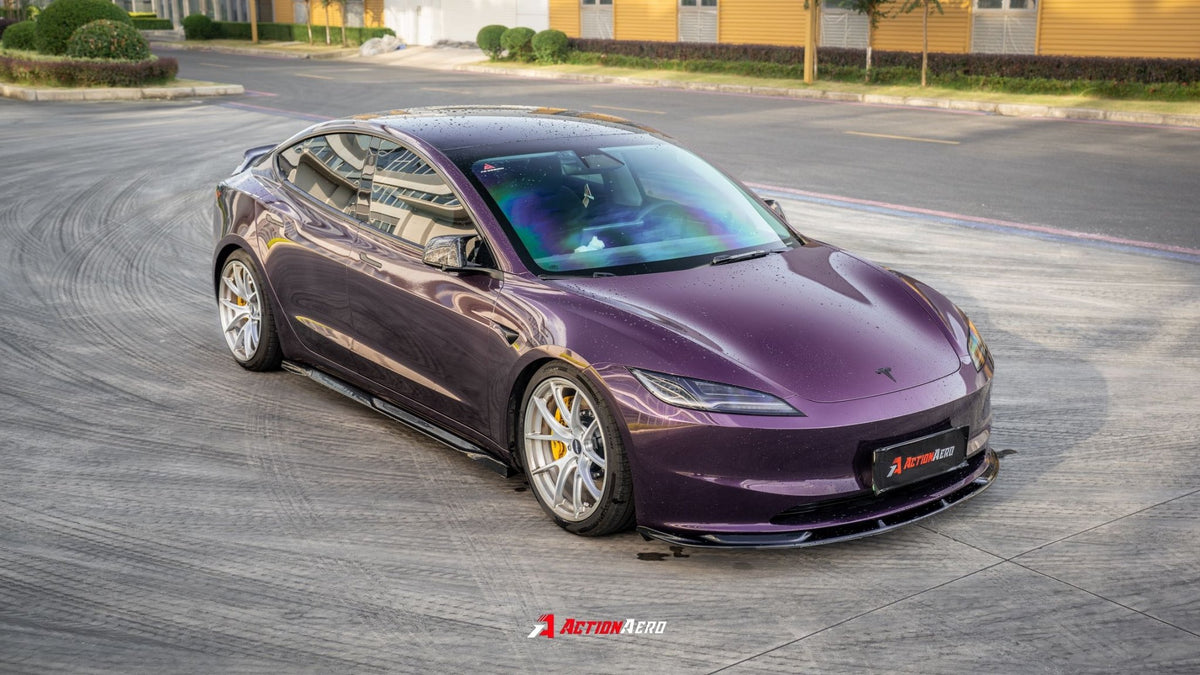 AE DESIGN - ACTION AERO TESLA MODEL 3 HIGHLAND 2024+ ABS FRONT LIP - Aero Carbon UK