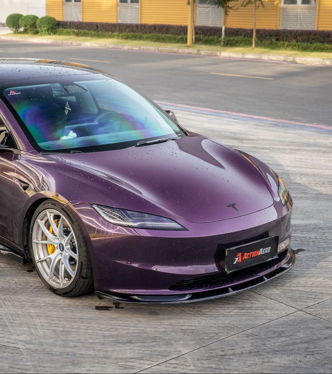 AE DESIGN - ACTION AERO TESLA MODEL 3 HIGHLAND 2024+ ABS FRONT LIP - Aero Carbon UK