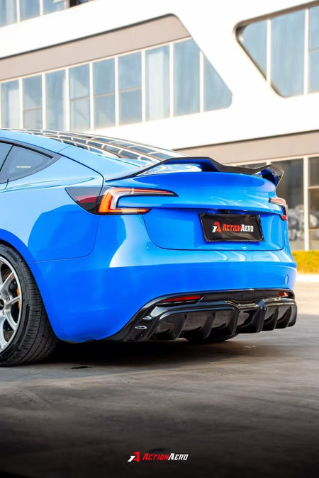 AE DESIGN - ACTION AERO TESLA MODEL 3 HIGHLAND 2024+ ABS REAR DIFFUSER - Aero Carbon UK