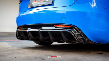 AE DESIGN - ACTION AERO TESLA MODEL 3 HIGHLAND 2024+ ABS REAR DIFFUSER - Aero Carbon UK