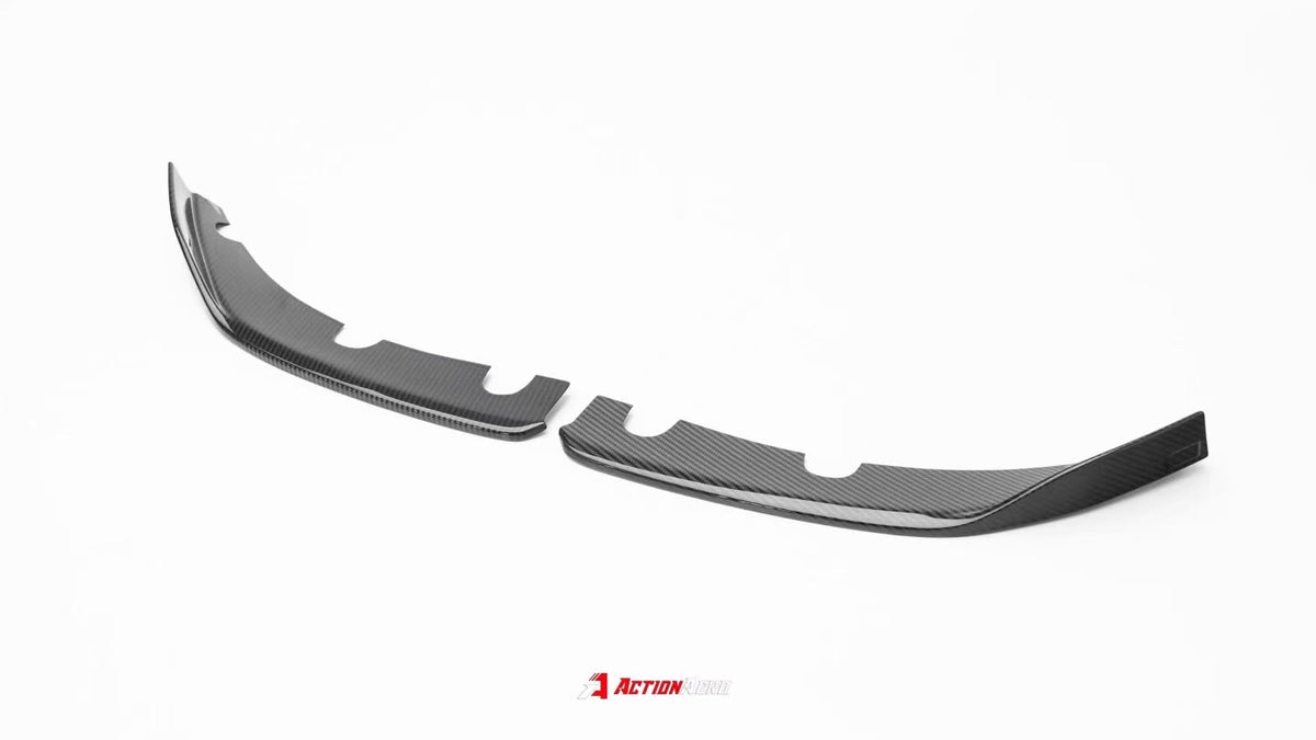 AE DESIGN - ACTION AERO TESLA MODEL 3 HIGHLAND 2024+ DRY CARBON FIBRE FRONT LIP & SPLITTER - Aero Carbon UK