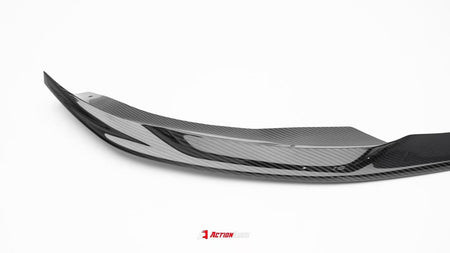 AE DESIGN - ACTION AERO TESLA MODEL 3 HIGHLAND 2024+ DRY CARBON FIBRE FRONT LIP & SPLITTER - Aero Carbon UK