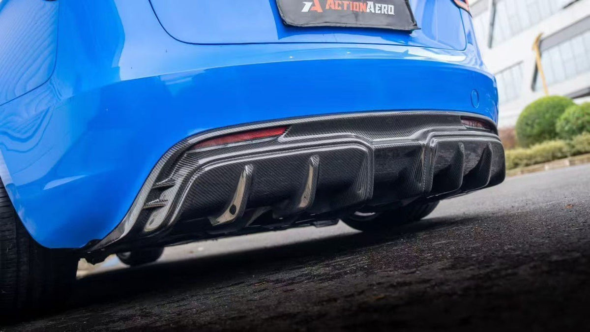 AE DESIGN - ACTION AERO TESLA MODEL 3 HIGHLAND 2024+ DRY CARBON FIBRE REAR DIFFUSER - Aero Carbon UK