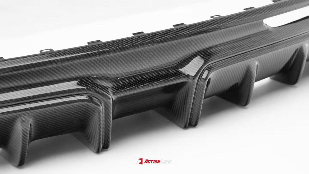 AE DESIGN - ACTION AERO TESLA MODEL 3 HIGHLAND 2024+ DRY CARBON FIBRE REAR DIFFUSER - Aero Carbon UK