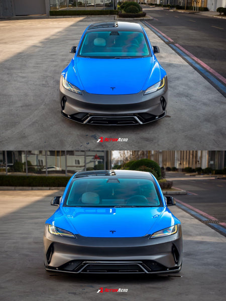 AE DESIGN - ACTION AERO TESLA MODEL 3 HIGHLAND / PERFORMANCE 2024+ ABS FRONT BUMPER & LIP - Aero Carbon UK