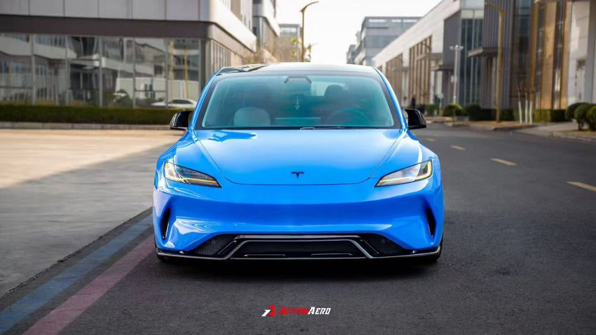 AE DESIGN - ACTION AERO TESLA MODEL 3 HIGHLAND / PERFORMANCE 2024+ ABS FRONT BUMPER & LIP - Aero Carbon UK