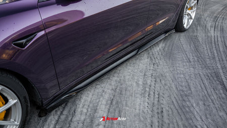 AE DESIGN - ACTION AERO TESLA MODEL 3 HIGHLAND / PERFORMANCE 2024+ ABS SIDE SKIRTS - Aero Carbon UK