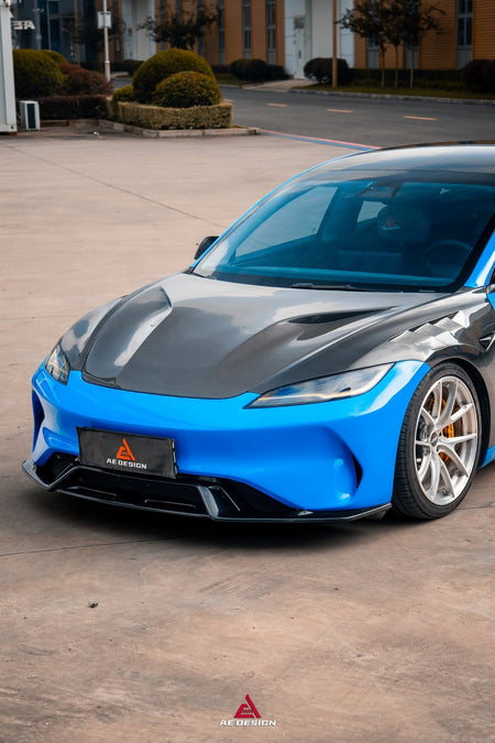 AE DESIGN - ACTION AERO TESLA MODEL 3 HIGHLAND / PERFORMANCE 2024+ CARBON FIBRE HOOD BONNET - Aero Carbon UK