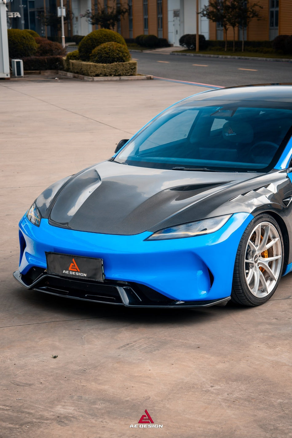 AE DESIGN - ACTION AERO TESLA MODEL 3 HIGHLAND / PERFORMANCE 2024+ CARBON FIBRE HOOD BONNET - Aero Carbon UK