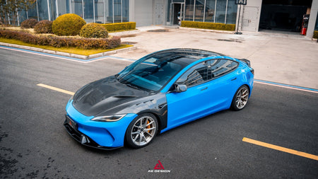 AE DESIGN - ACTION AERO TESLA MODEL 3 HIGHLAND / PERFORMANCE 2024+ CARBON FIBRE HOOD BONNET - Aero Carbon UK