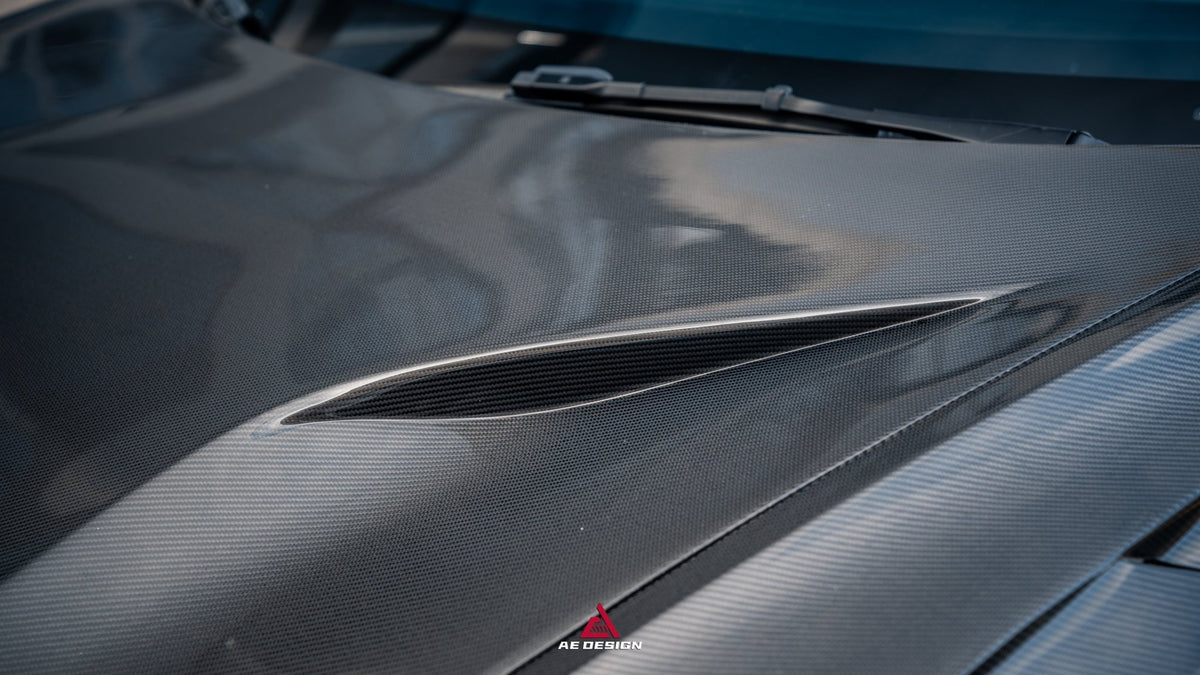 AE DESIGN - ACTION AERO TESLA MODEL 3 HIGHLAND / PERFORMANCE 2024+ CARBON FIBRE HOOD BONNET - Aero Carbon UK