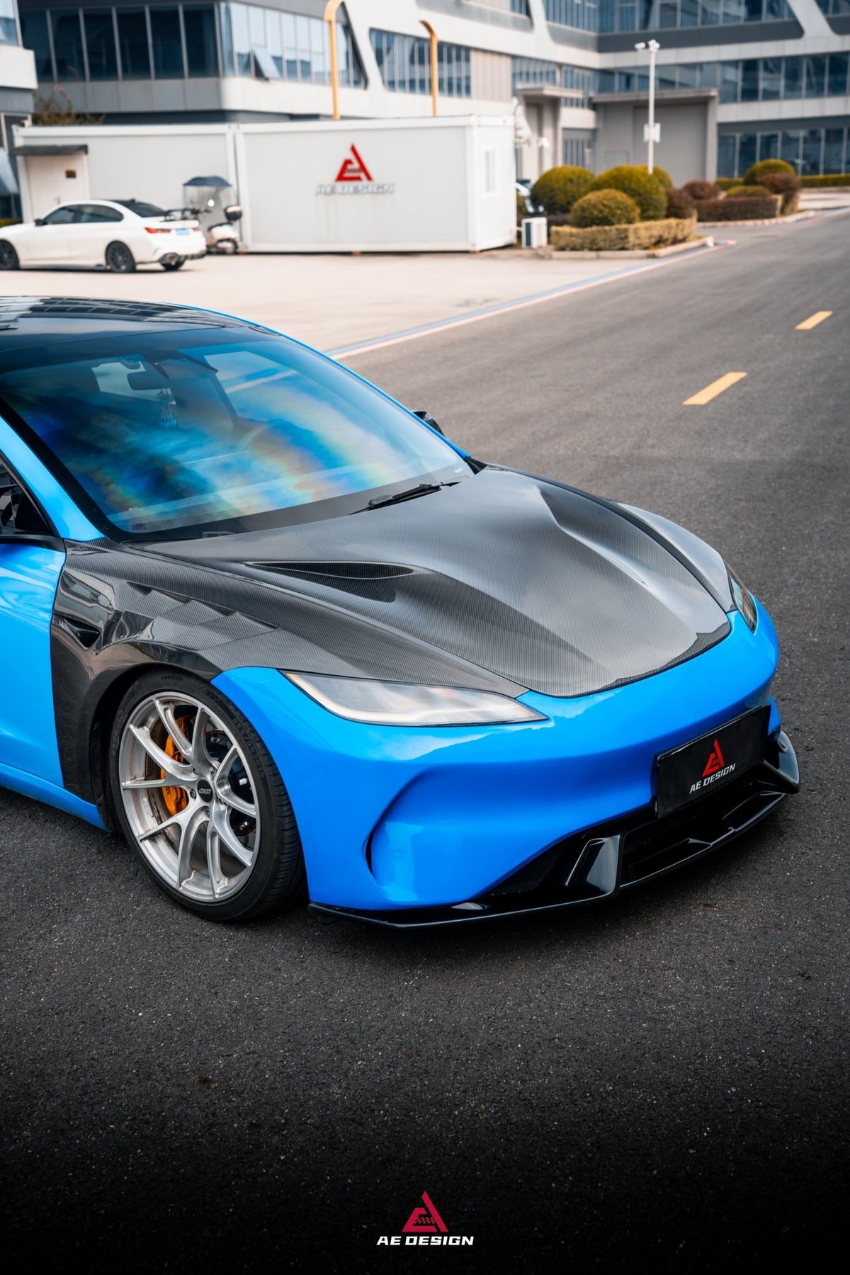 AE DESIGN - ACTION AERO TESLA MODEL 3 HIGHLAND / PERFORMANCE 2024+ CARBON FIBRE HOOD BONNET - Aero Carbon UK