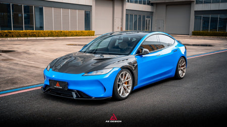AE DESIGN - ACTION AERO TESLA MODEL 3 HIGHLAND / PERFORMANCE 2024+ CARBON FIBRE HOOD BONNET - Aero Carbon UK