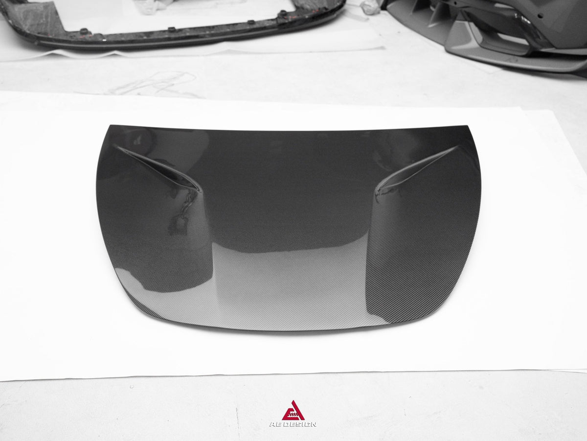 AE DESIGN - ACTION AERO TESLA MODEL 3 HIGHLAND / PERFORMANCE 2024+ CARBON FIBRE HOOD BONNET - Aero Carbon UK