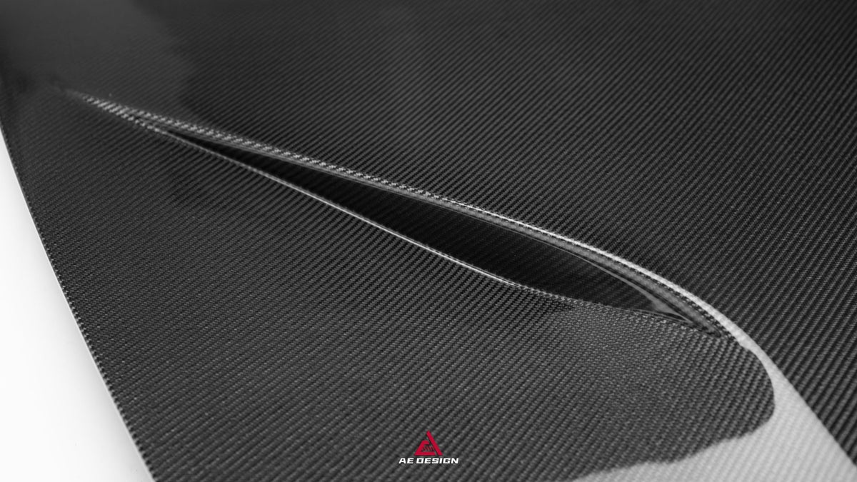 AE DESIGN - ACTION AERO TESLA MODEL 3 HIGHLAND / PERFORMANCE 2024+ CARBON FIBRE HOOD BONNET - Aero Carbon UK