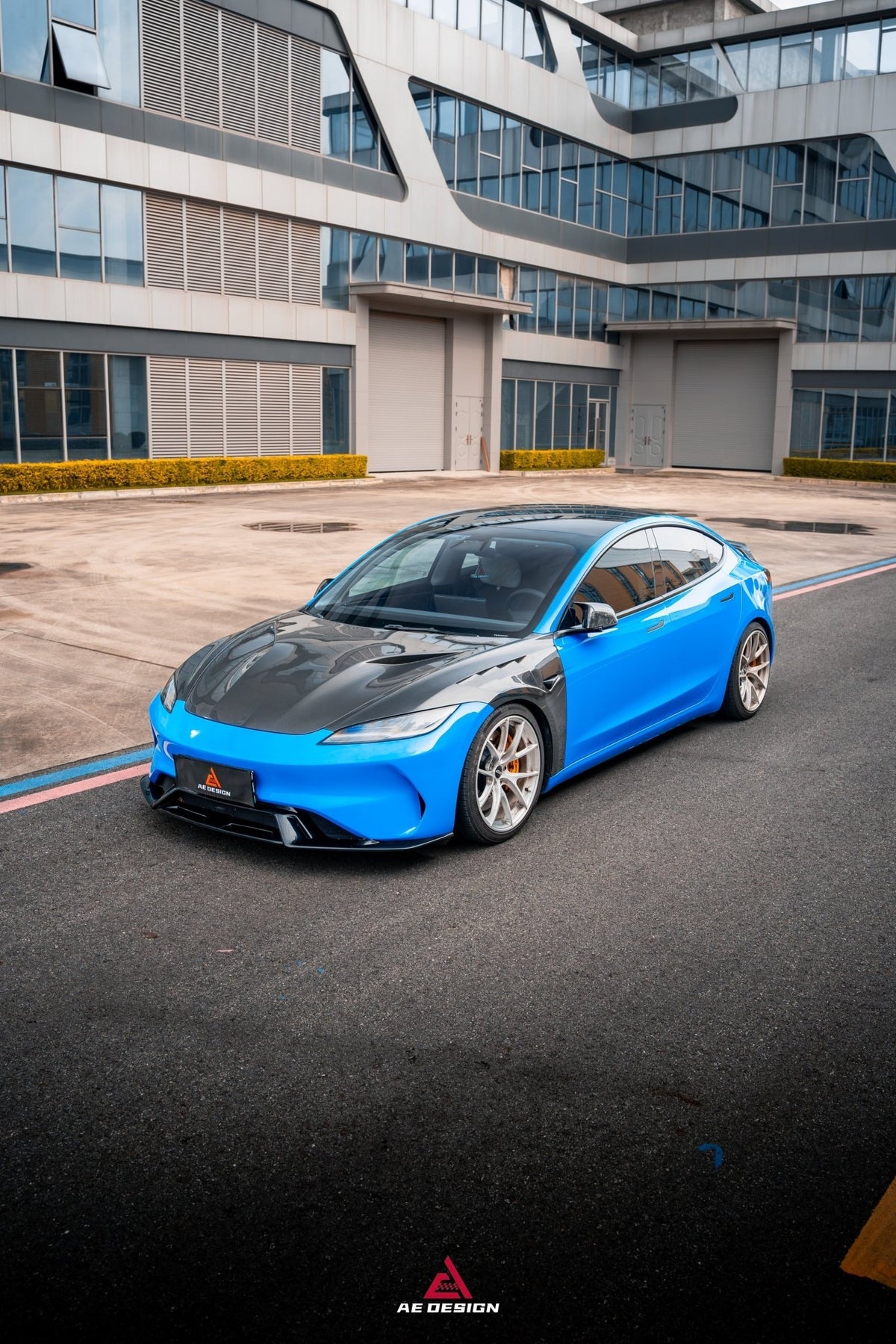 AE DESIGN - ACTION AERO TESLA MODEL 3 HIGHLAND / PERFORMANCE 2024+ CARBON FIBRE HOOD BONNET - Aero Carbon UK