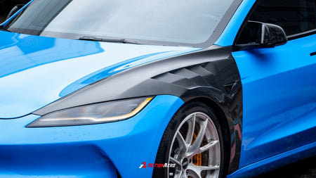 AE DESIGN - ACTION AERO TESLA MODEL 3 HIGHLAND / PERFORMANCE 2024+ DRY CARBON FIBRE FRONT FENDERS - Aero Carbon UK