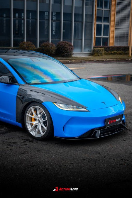 AE DESIGN - ACTION AERO TESLA MODEL 3 HIGHLAND / PERFORMANCE 2024+ DRY CARBON FIBRE FRONT FENDERS - Aero Carbon UK