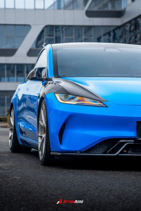 AE DESIGN - ACTION AERO TESLA MODEL 3 HIGHLAND / PERFORMANCE 2024+ DRY CARBON FIBRE FRONT FENDERS - Aero Carbon UK