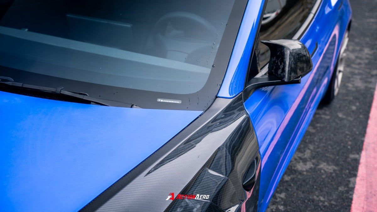 AE DESIGN - ACTION AERO TESLA MODEL 3 HIGHLAND / PERFORMANCE 2024+ DRY CARBON FIBRE FRONT FENDERS - Aero Carbon UK