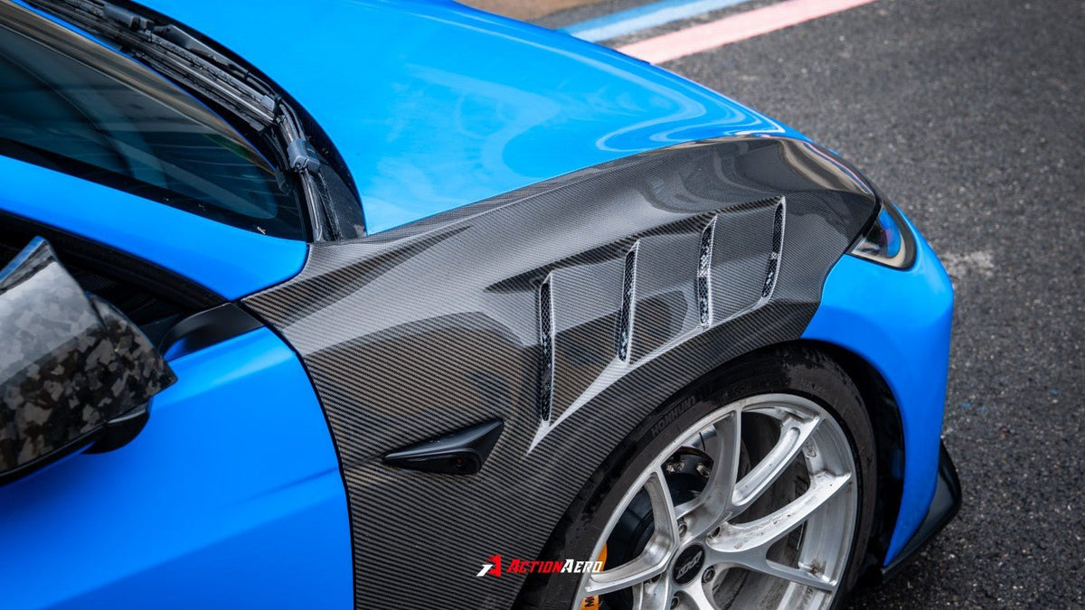 AE DESIGN - ACTION AERO TESLA MODEL 3 HIGHLAND / PERFORMANCE 2024+ DRY CARBON FIBRE FRONT FENDERS - Aero Carbon UK