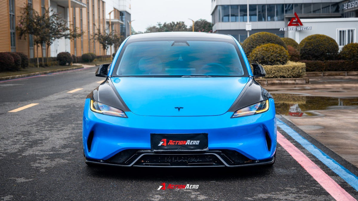 AE DESIGN - ACTION AERO TESLA MODEL 3 HIGHLAND / PERFORMANCE 2024+ DRY CARBON FIBRE FRONT FENDERS - Aero Carbon UK