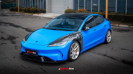 AE DESIGN - ACTION AERO TESLA MODEL 3 HIGHLAND / PERFORMANCE 2024+ DRY CARBON FIBRE FRONT FENDERS - Aero Carbon UK