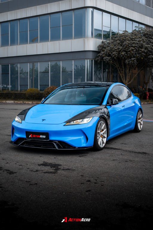 AE DESIGN - ACTION AERO TESLA MODEL 3 HIGHLAND / PERFORMANCE 2024+ DRY CARBON FIBRE FRONT FENDERS - Aero Carbon UK