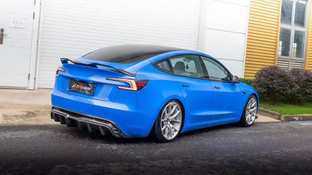 AE DESIGN - ACTION AERO TESLA MODEL 3 HIGHLAND / PERFORMANCE 2024+ DRY CARBON FIBRE REAR LIP SPOILER - Aero Carbon UK