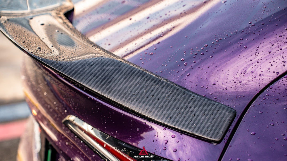 AE DESIGN - ACTION AERO TESLA MODEL 3 HIGHLAND / PERFORMANCE 2024+ DRY CARBON FIBRE REAR LIP SPOILER - Aero Carbon UK