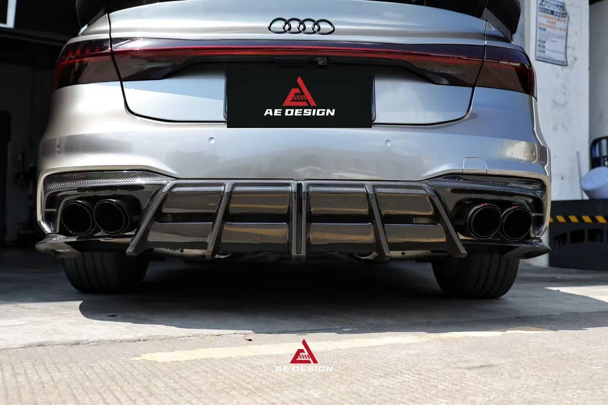 AE DESIGN - AUDI A7 S LINE / S7 C8 2019+ ART DRY CARBON FIBRE REAR SIDE WINGS - Aero Carbon UK
