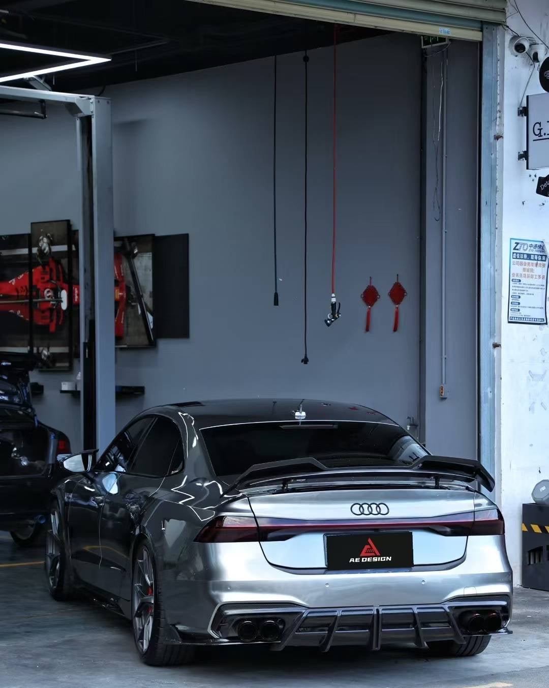 AE DESIGN - AUDI A7 S LINE / S7 C8 2019+ ART DRY CARBON FIBRE REAR SIDE WINGS - Aero Carbon UK