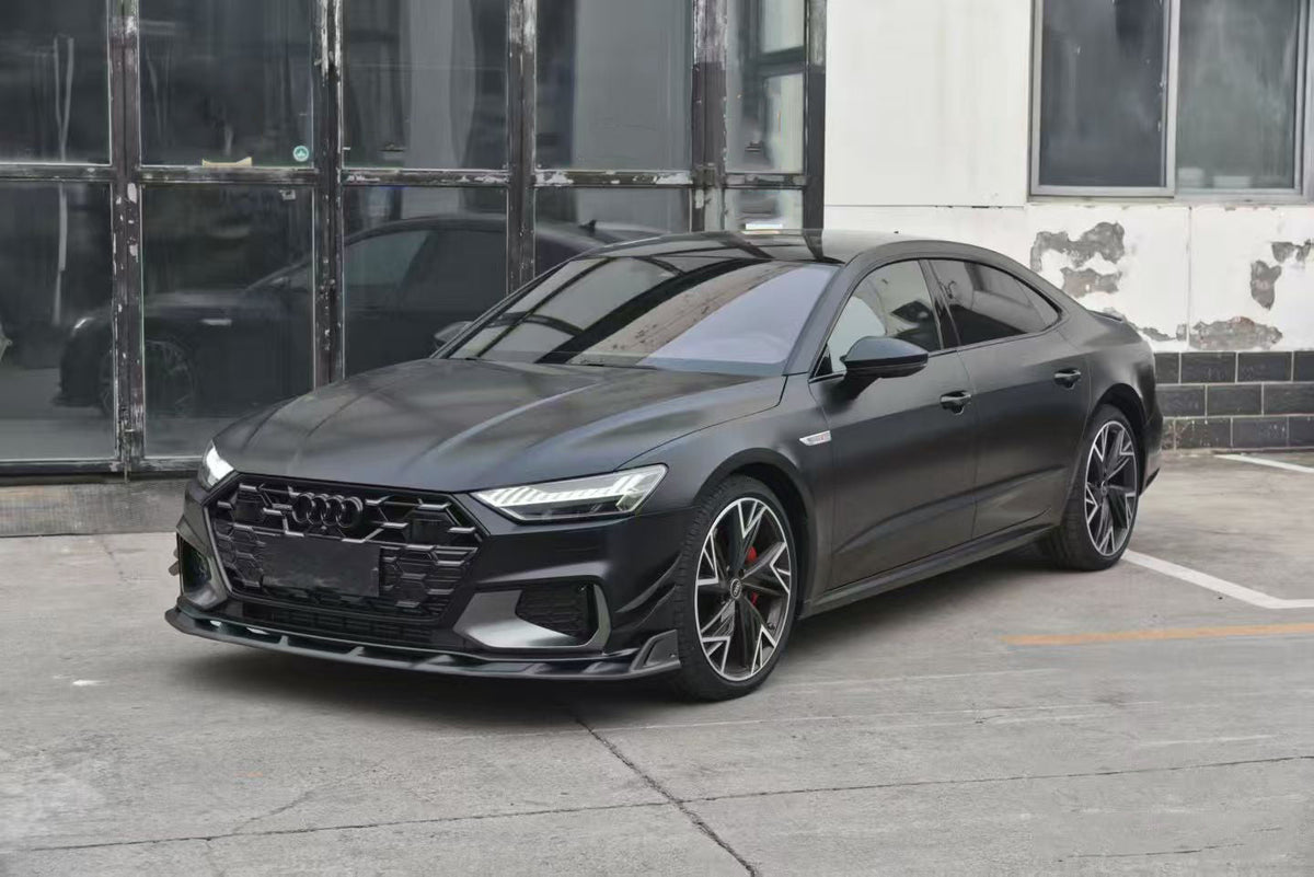 AE DESIGN - AUDI A7 S LINE / S7 C8 2019+ ART V2 DRY CARBON FIBRE FRONT CANARDS - Aero Carbon UK