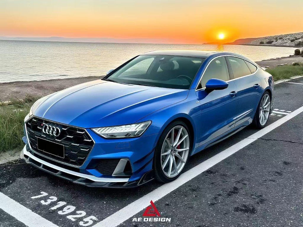 AE DESIGN - AUDI A7 S LINE / S7 C8 2019+ ART V2 DRY CARBON FIBRE FRONT CANARDS - Aero Carbon UK