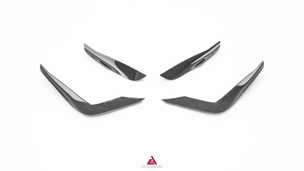 AE DESIGN - AUDI A7 S LINE / S7 C8 2019+ ART V2 DRY CARBON FIBRE FRONT CANARDS - Aero Carbon UK
