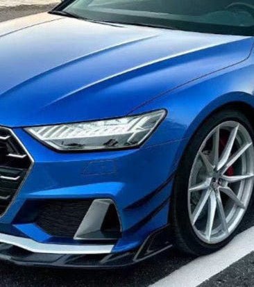 AE DESIGN - AUDI A7 S LINE / S7 C8 2019+ ART V2 DRY CARBON FIBRE FRONT CANARDS - Aero Carbon UK