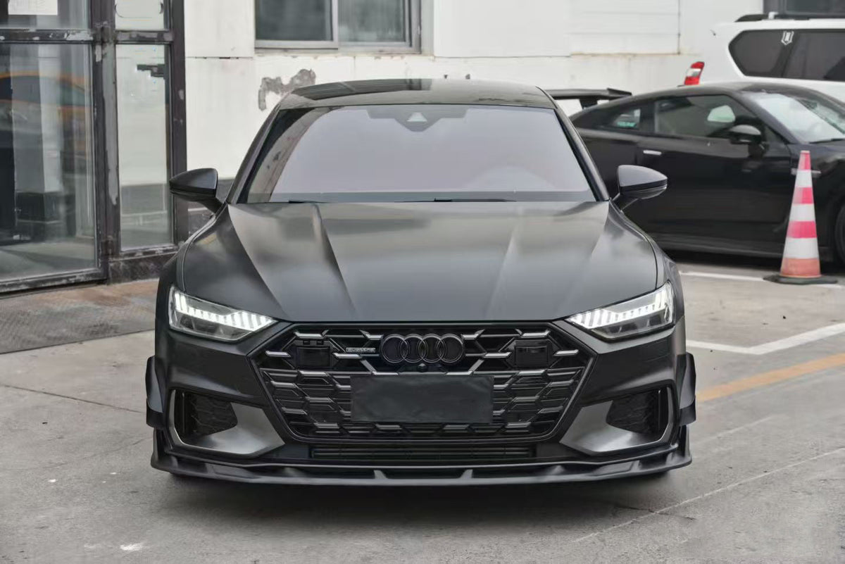 AE DESIGN - AUDI A7 S LINE / S7 C8 2019+ ART V2 DRY CARBON FIBRE FRONT CANARDS - Aero Carbon UK