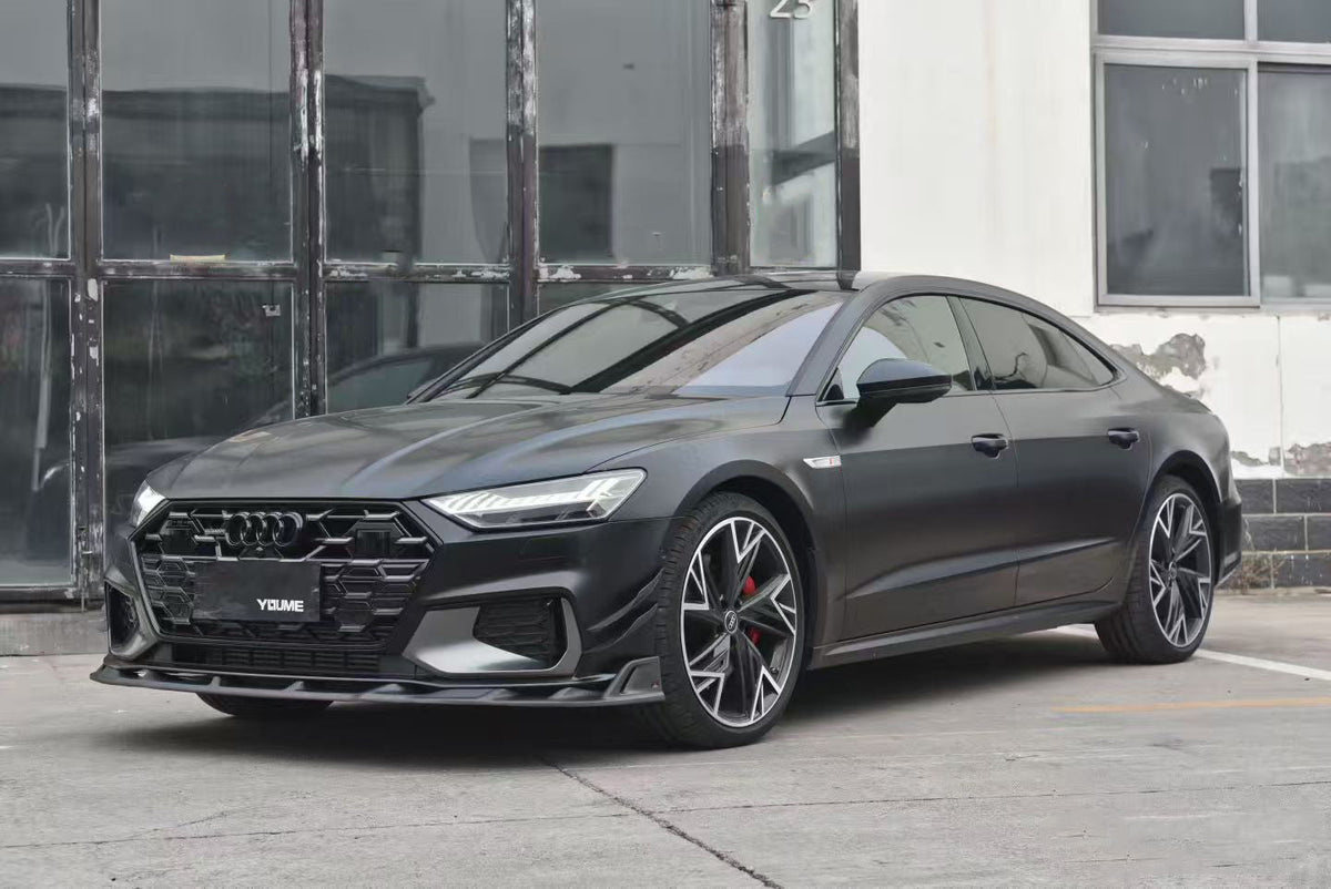 AE DESIGN - AUDI A7 S LINE / S7 C8 2019+ ART V2 DRY CARBON FIBRE FRONT CANARDS - Aero Carbon UK