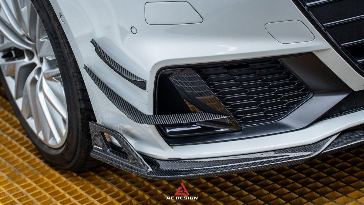 AE DESIGN - AUDI A7 S LINE / S7 C8 2019+ CARBON FIBRE FRONT CANARDS - Aero Carbon UK