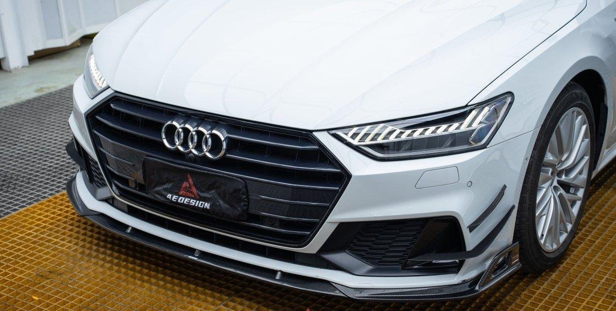 AE DESIGN - AUDI A7 S LINE / S7 C8 2019+ CARBON FIBRE FRONT CANARDS - Aero Carbon UK