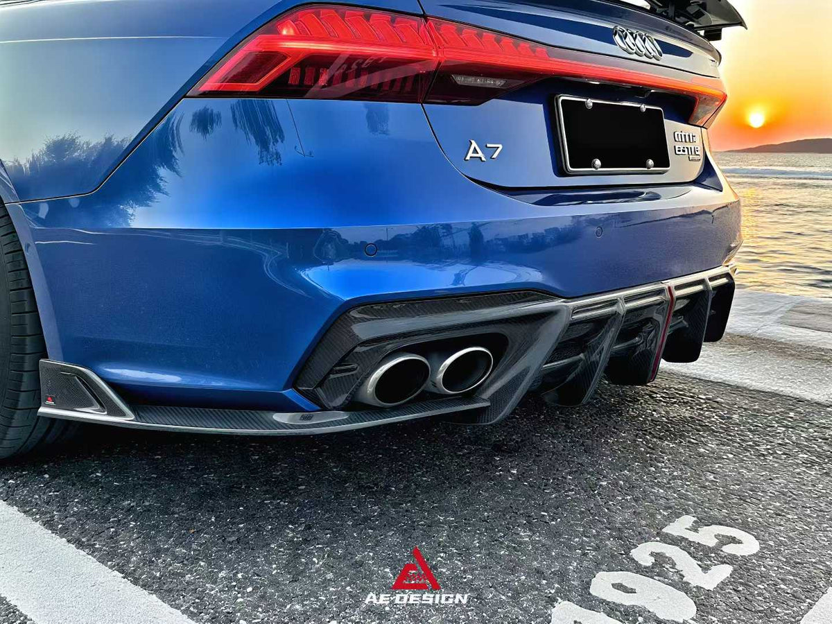 AE DESIGN - AUDI A7 / S7 C8 2018+ CARBON FIBER REAR DIFFUSER - Aero Carbon UK