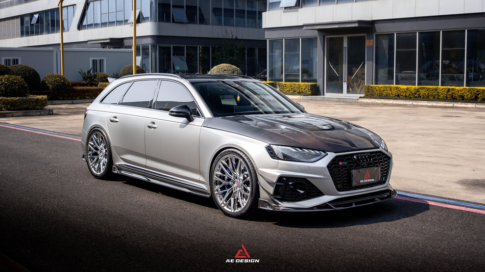 AE DESIGN - AUDI RS4 B9.5 DRY CARBON FIBER FRONT CANARDS V2 - Aero Carbon UK