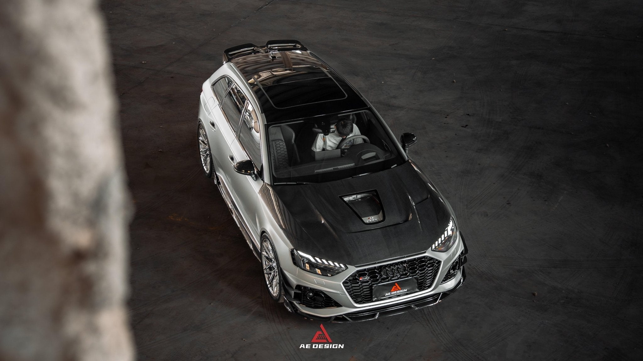 AE DESIGN - AUDI RS4 B9.5 DRY CARBON FIBER FRONT HOOD BONNET V2 - Aero Carbon UK