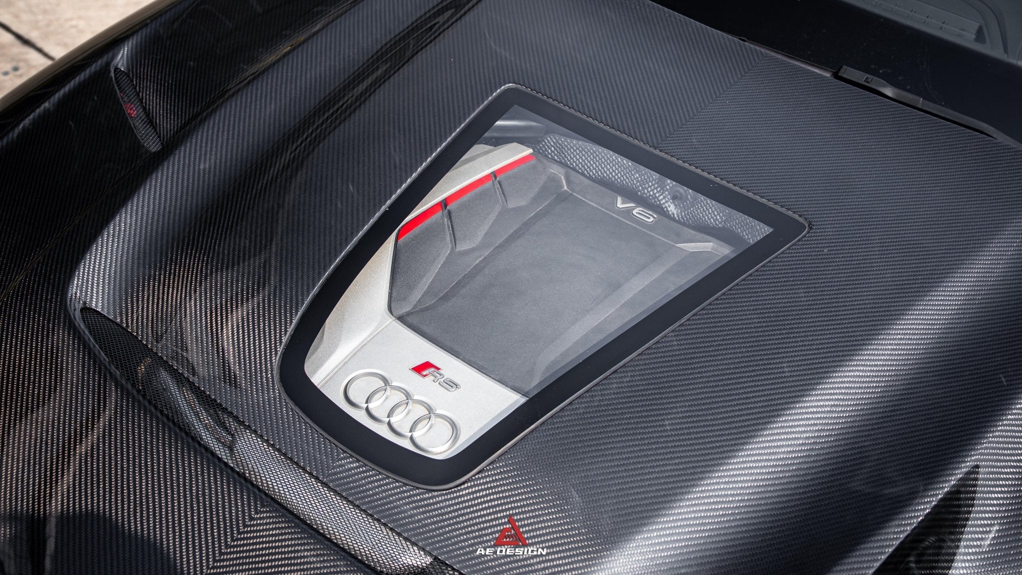 AE DESIGN - AUDI RS4 B9.5 DRY CARBON FIBER FRONT HOOD BONNET V2 - Aero Carbon UK