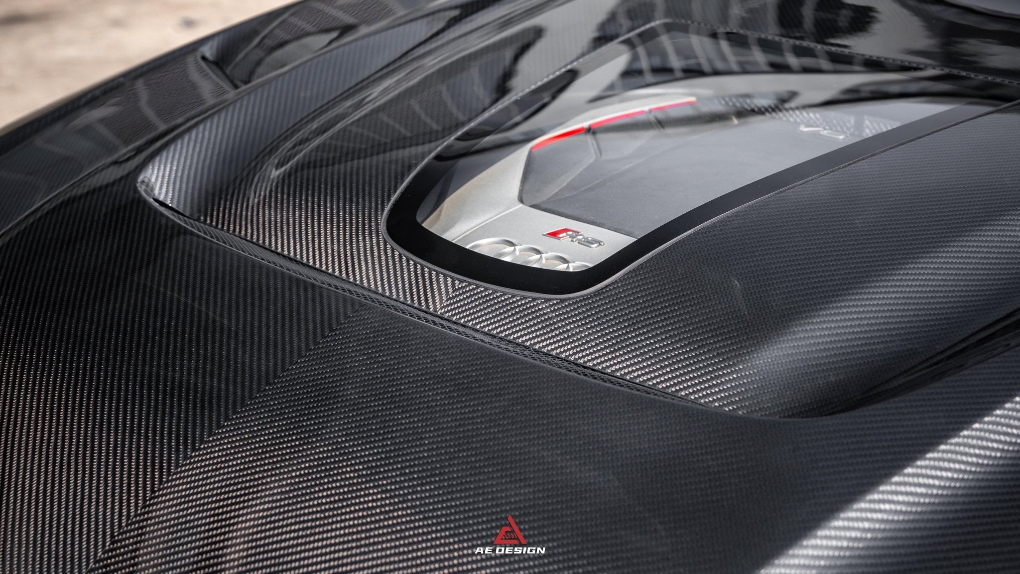 AE DESIGN - AUDI RS4 B9.5 DRY CARBON FIBER FRONT HOOD BONNET V2 - Aero Carbon UK