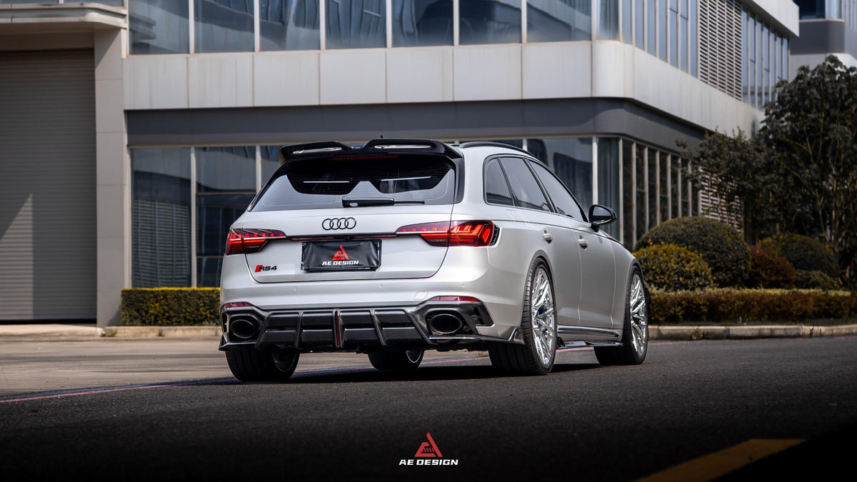 AE DESIGN - AUDI RS4 B9.5 DRY CARBON FIBER REAR DIFFUSER V2 - Aero Carbon UK