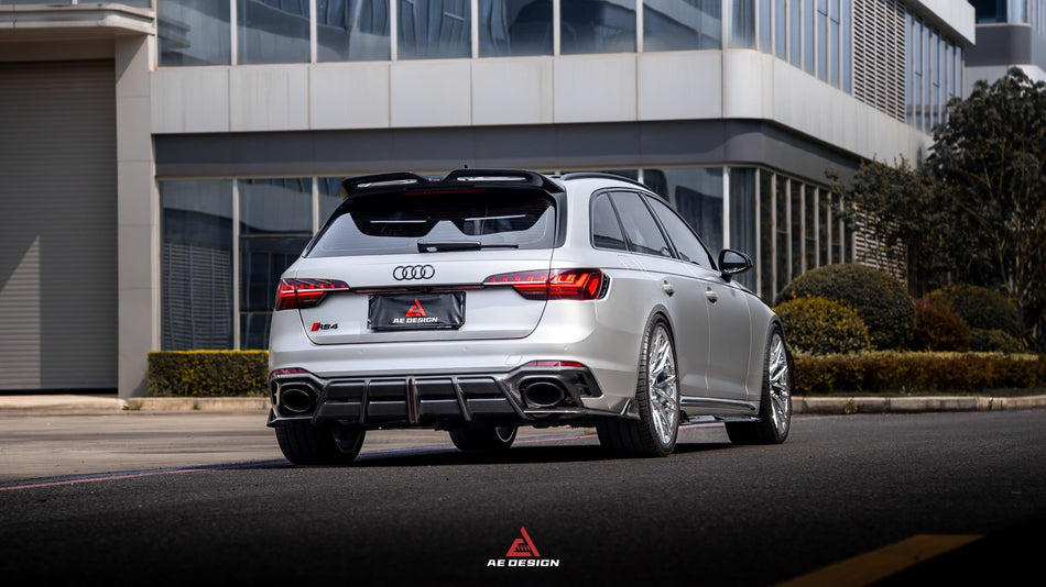 AE DESIGN - AUDI RS4 B9.5 DRY CARBON FIBER REAR DIFFUSER V2 - Aero Carbon UK