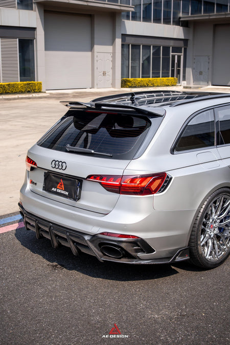 AE DESIGN - AUDI RS4 B9.5 DRY CARBON FIBER REAR ROOF SPOILER V2 - Aero Carbon UK