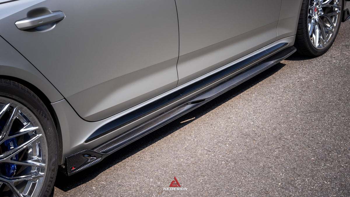 AE DESIGN - AUDI RS4 B9.5 DRY CARBON FIBER SIDE SKIRTS - Aero Carbon UK