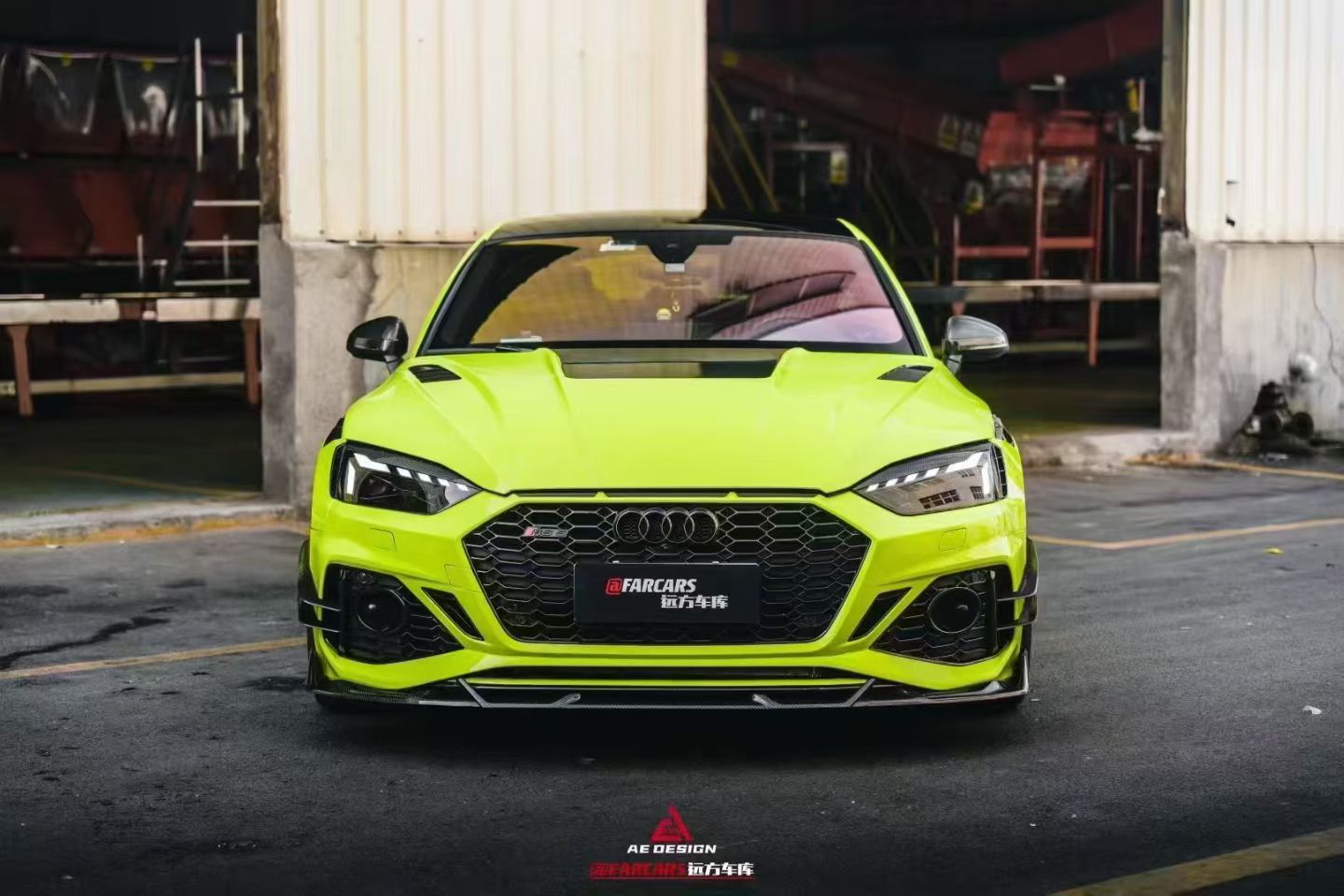 AE DESIGN - AUDI RS5 B9.5 DRY CARBON FIBER FRONT LIP V2 - Aero Carbon UK